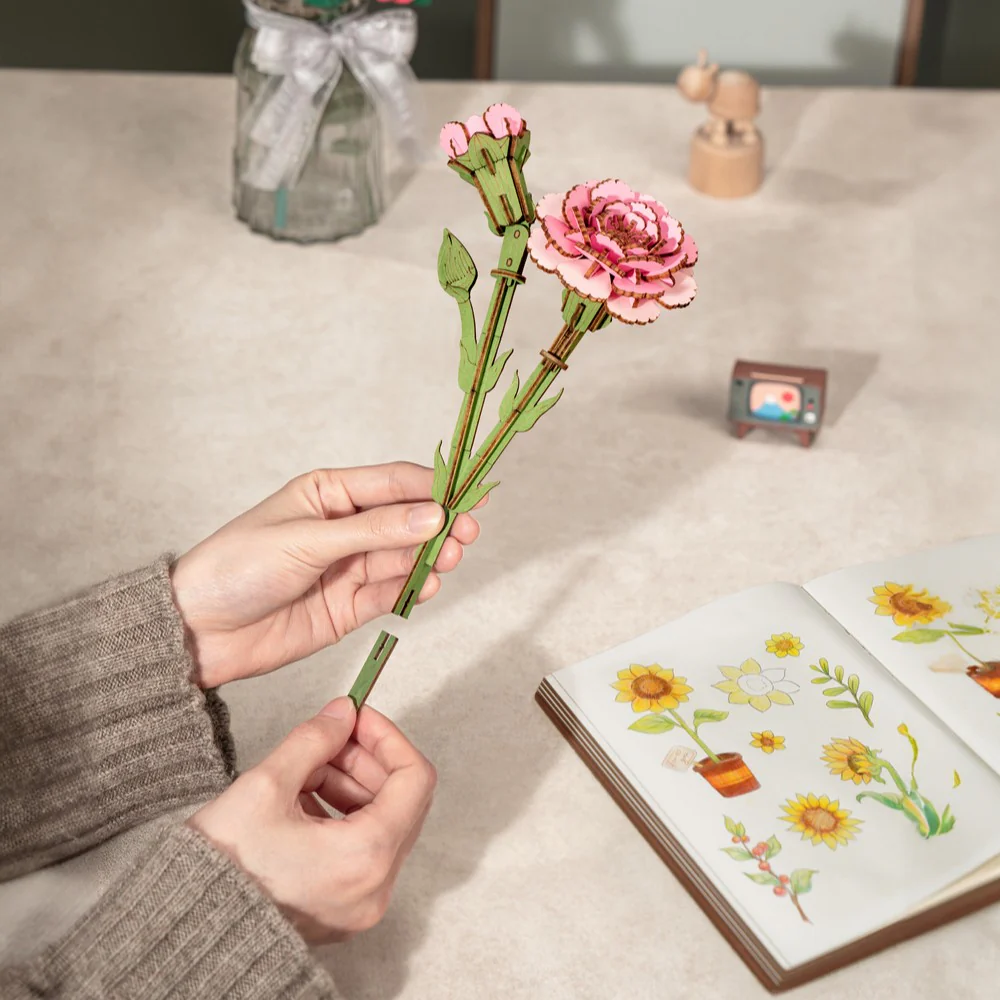 Maqueta Madera Clavel Rosa Robotime - Image 3