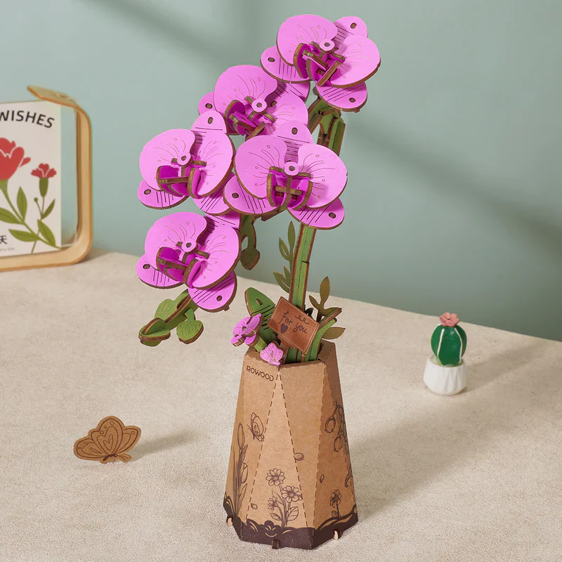 Maqueta Madera Orquídea Morada Robotime - Image 3