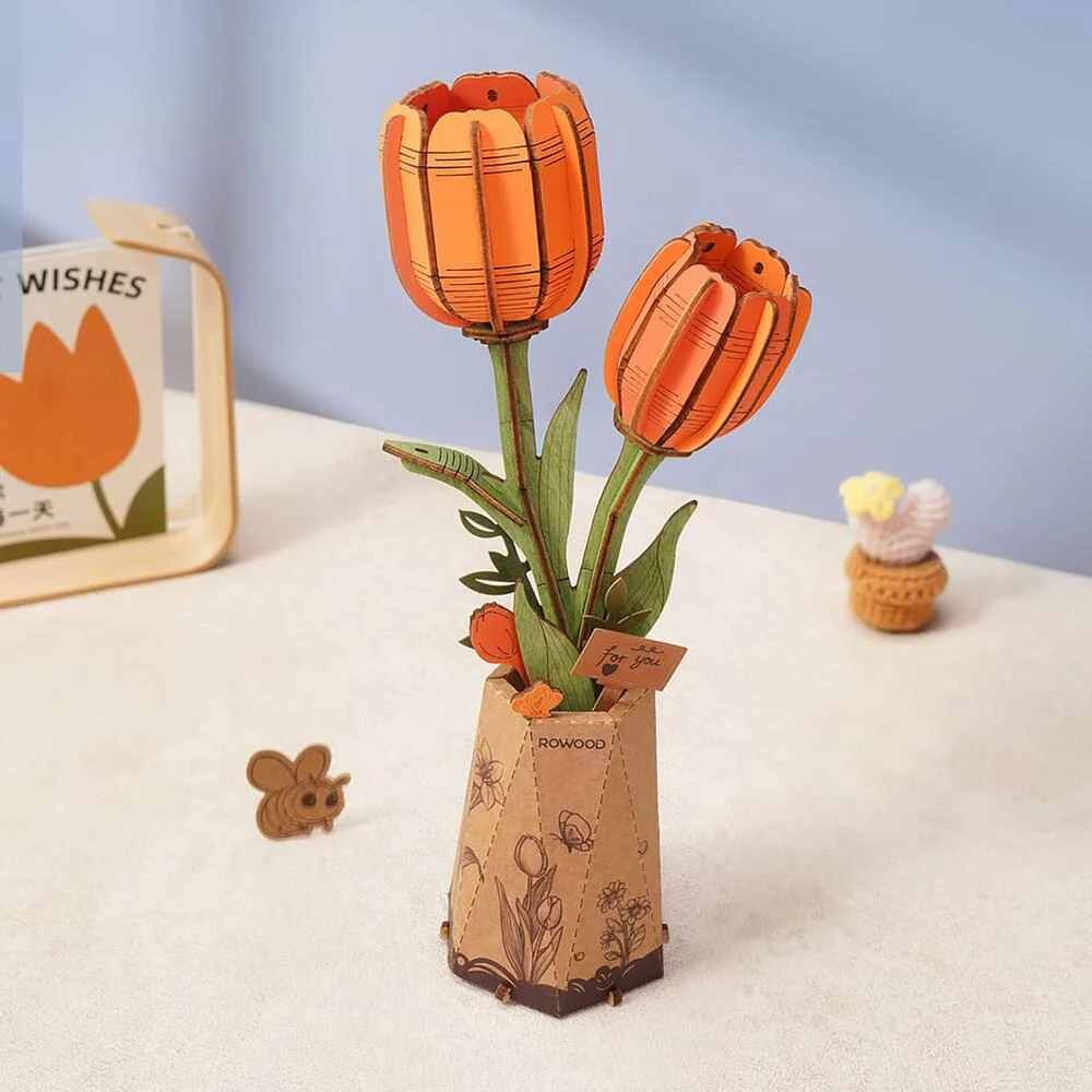 Maqueta Madera Tulipán Naranja Robotime - Image 2