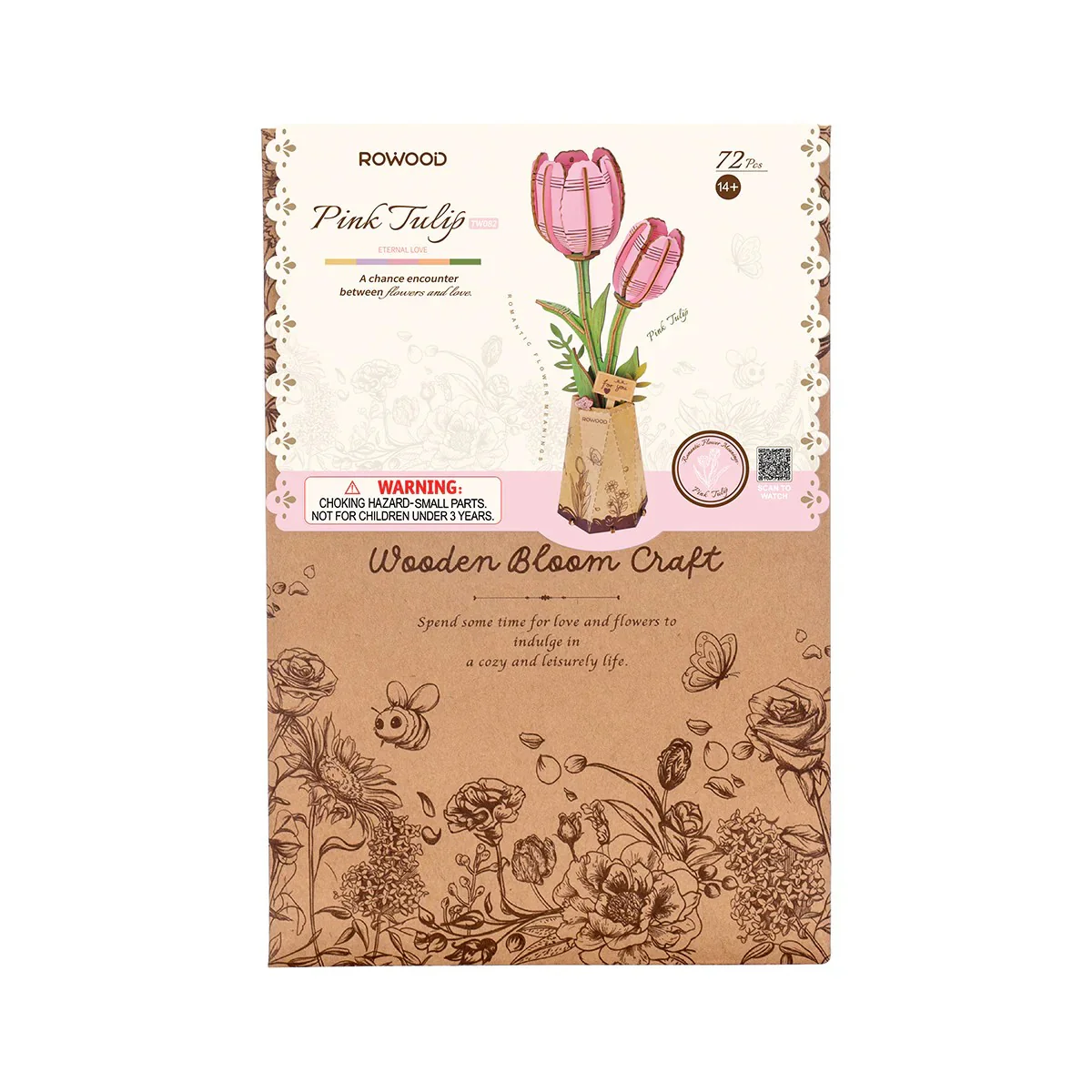 Maqueta Madera Tulipán Rosa Robotime - Image 3