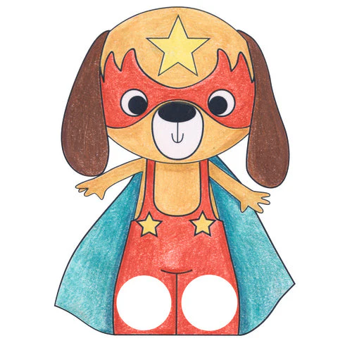Marioneta para Colorear Perro Superhéroe Avenue Mandarine - Image 2