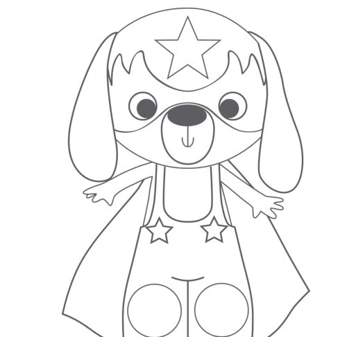 Marioneta para Colorear Perro Superhéroe Avenue Mandarine - Image 3