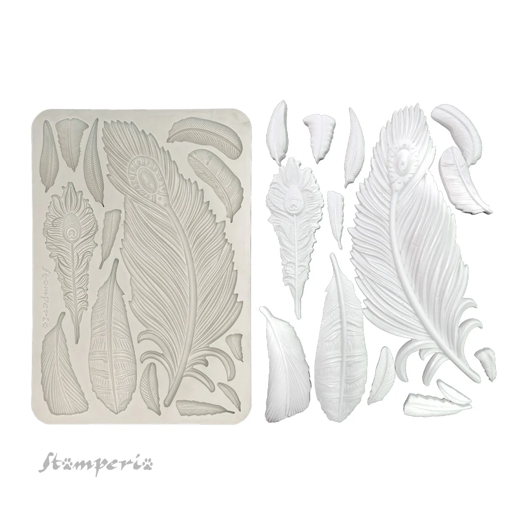 Molde Silicona A5 Plumas Stamperia - Image 2