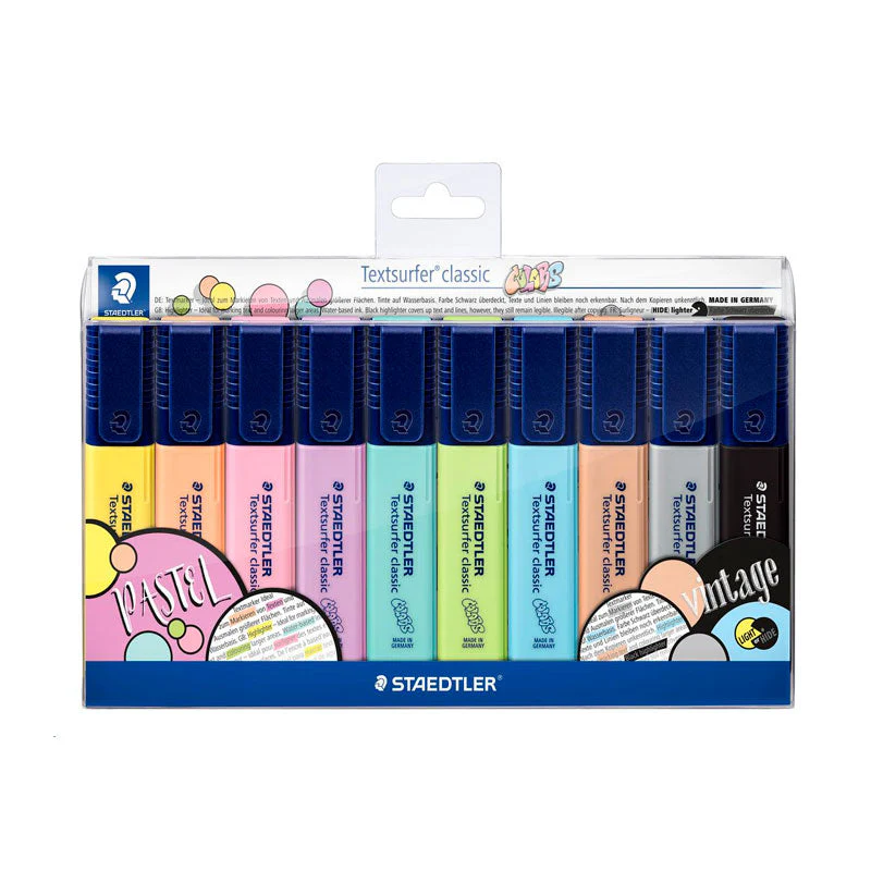 Pack 10 Subrayadores Fluorescentes Pastel & Vintage STAEDTLER