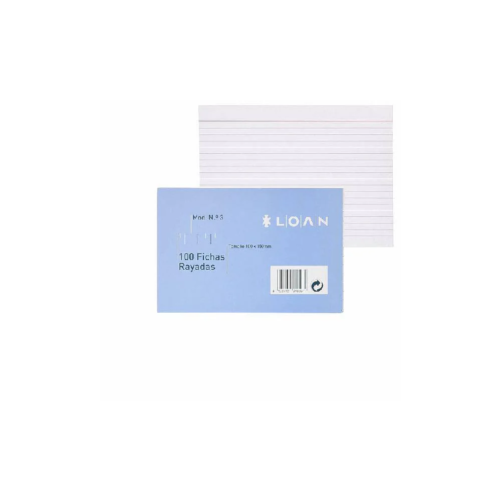 PACK 100 FICHAS RAYADAS Nº3 10X15 CM CAMPUS