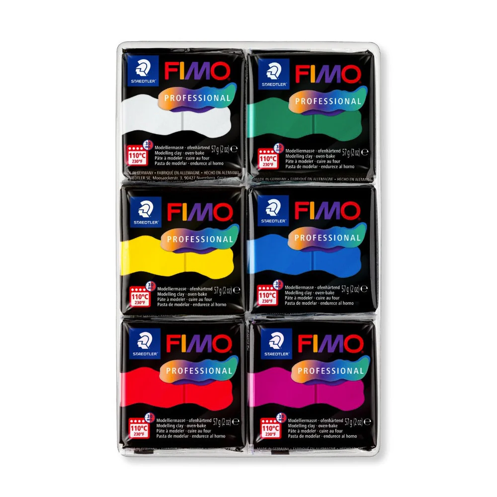 Pack 6 Pastas Modelado 57gr Fimo Professional