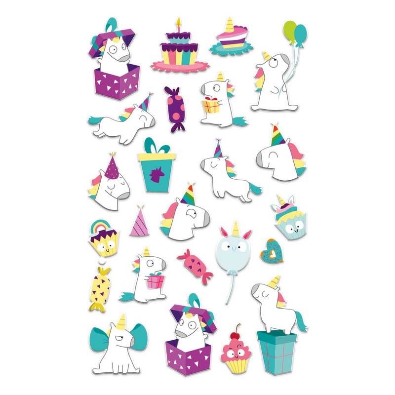 Pack Pegatinas Cumple Unicornio - Image 2