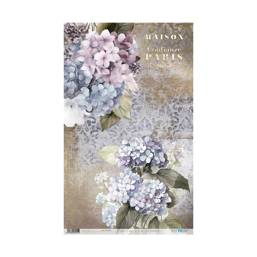 Papel Arroz 54x33 30g La Vie En Fleurs Hydrangeas II