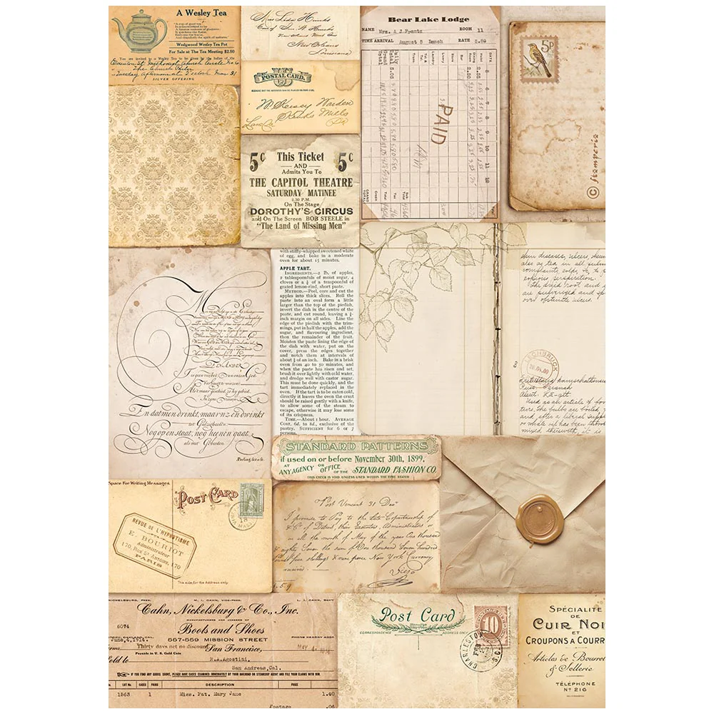 Papel de Arroz A4 Cartas Stamperia