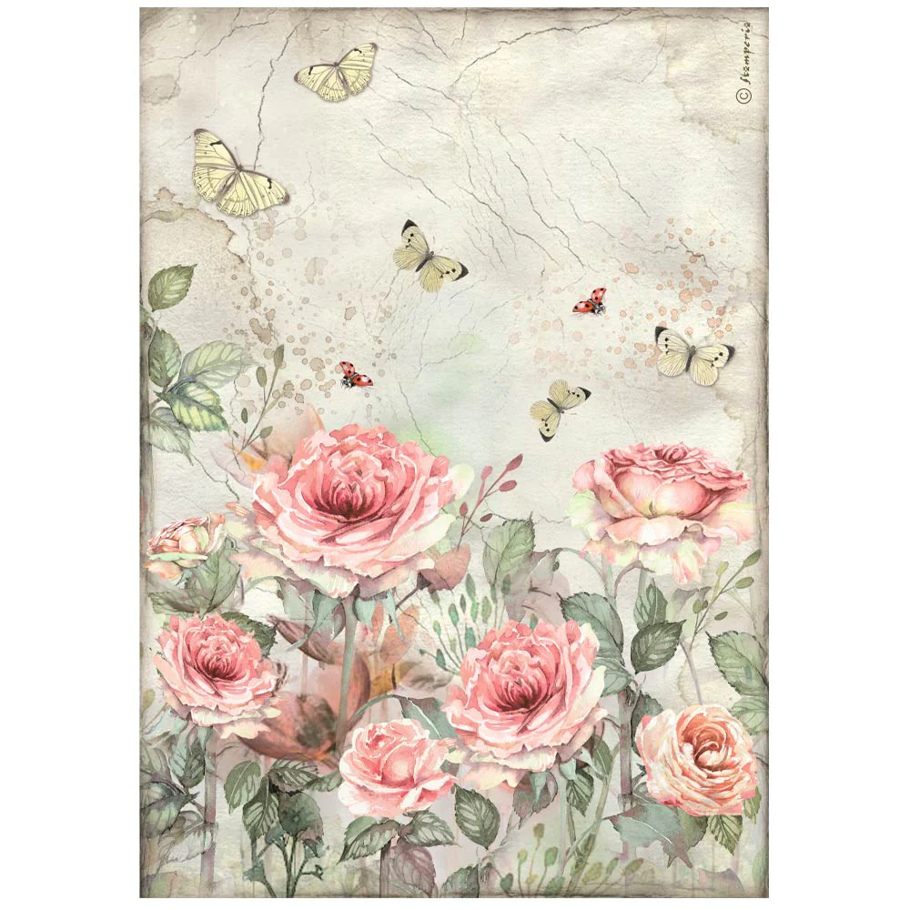 Papel de Arroz A4 House of Roses Stamperia - Image 2