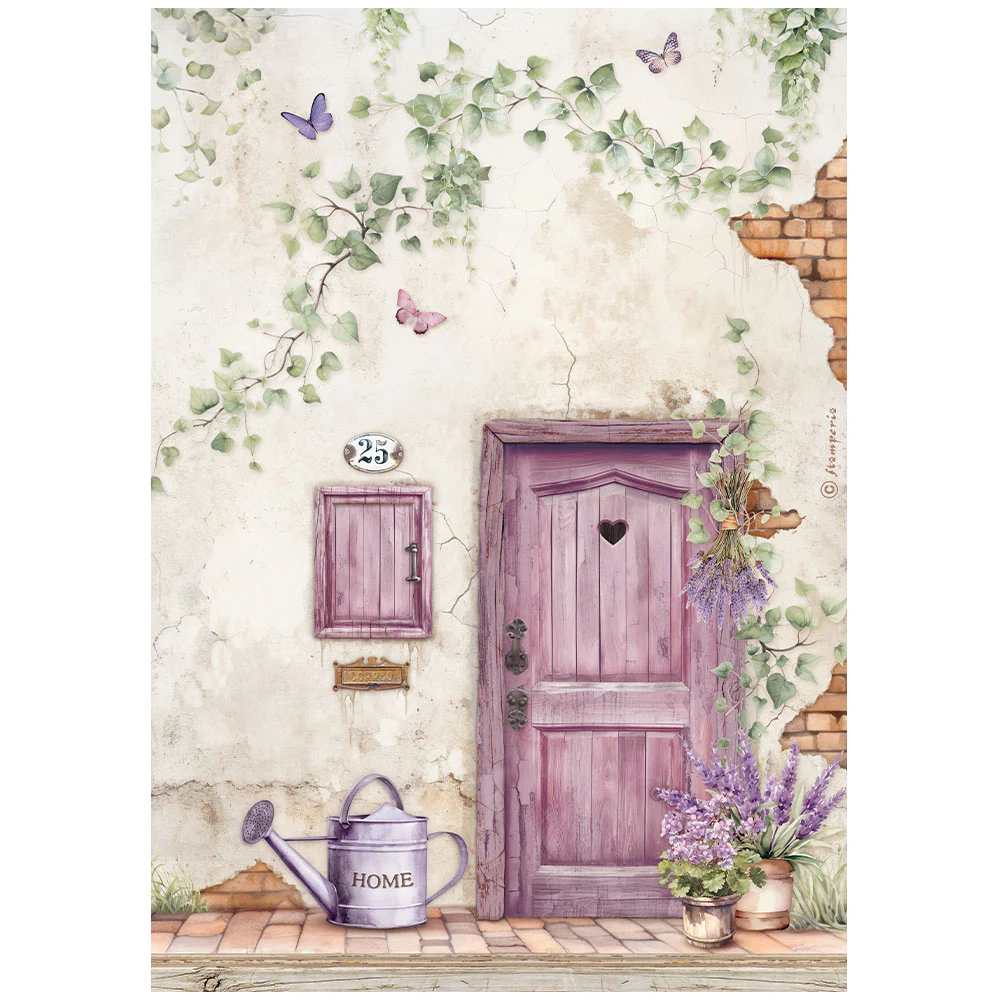 Papel de Arroz A4 Lavender Puerta Stamperia