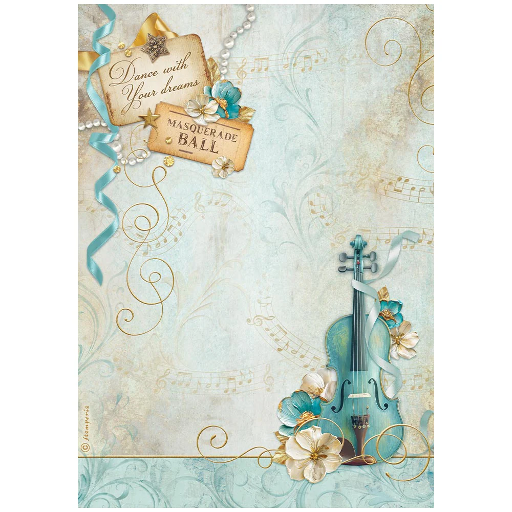 Papel de Arroz A4 Masquerade Stamperia - Image 2