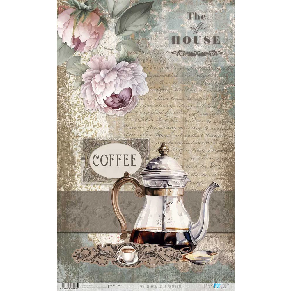 Papel de Arroz Coffee 54x33cm Home&Deco PapersForYou