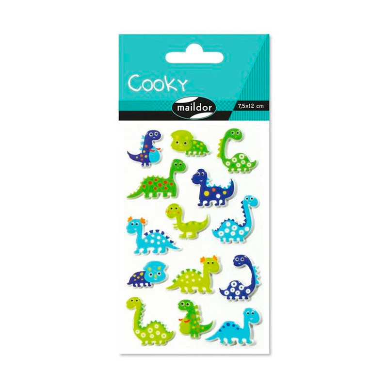 Pegatinas Cooky Dinosaurios 7,5x12cm Maildor
