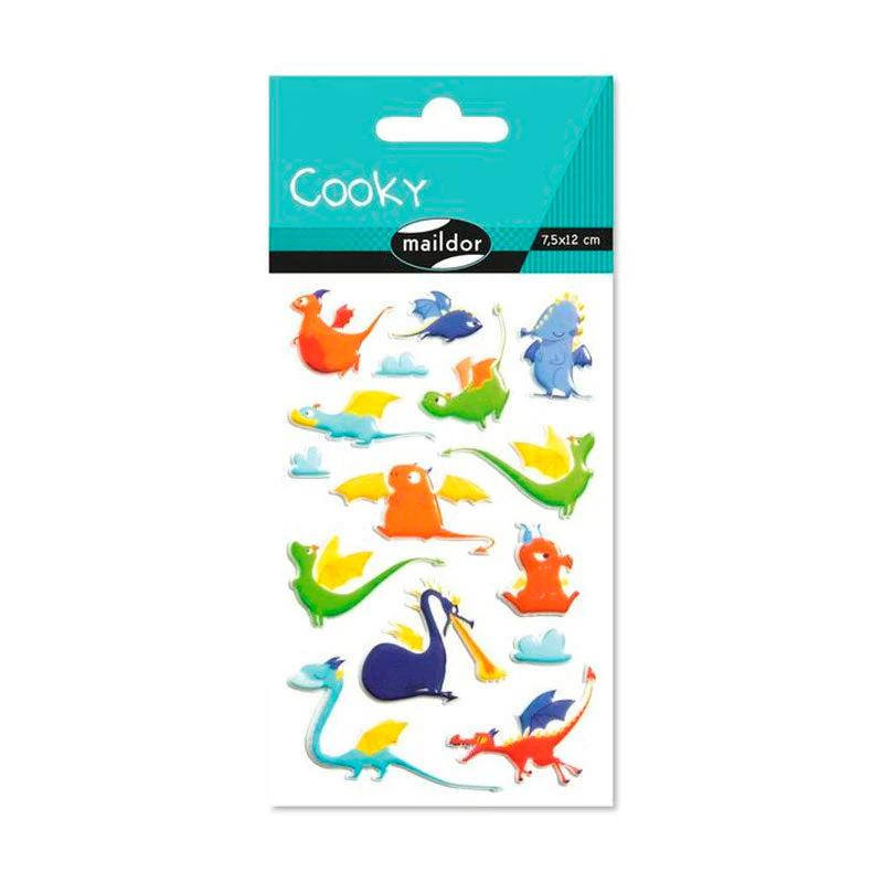 Pegatinas Cooky Dragones 7,5x12cm Maildor