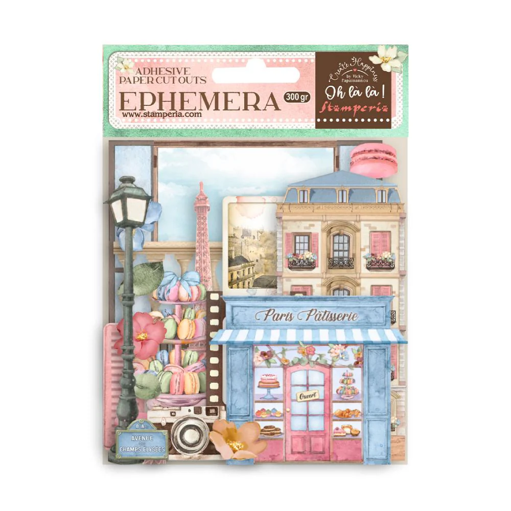 Pegatinas Ephemera Elementos Creative Happiness Oh La La Stamperia