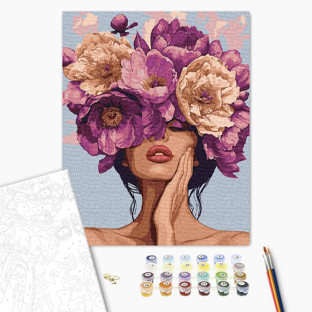 Pintar por Números Mujer Con Pétalos Ideyka