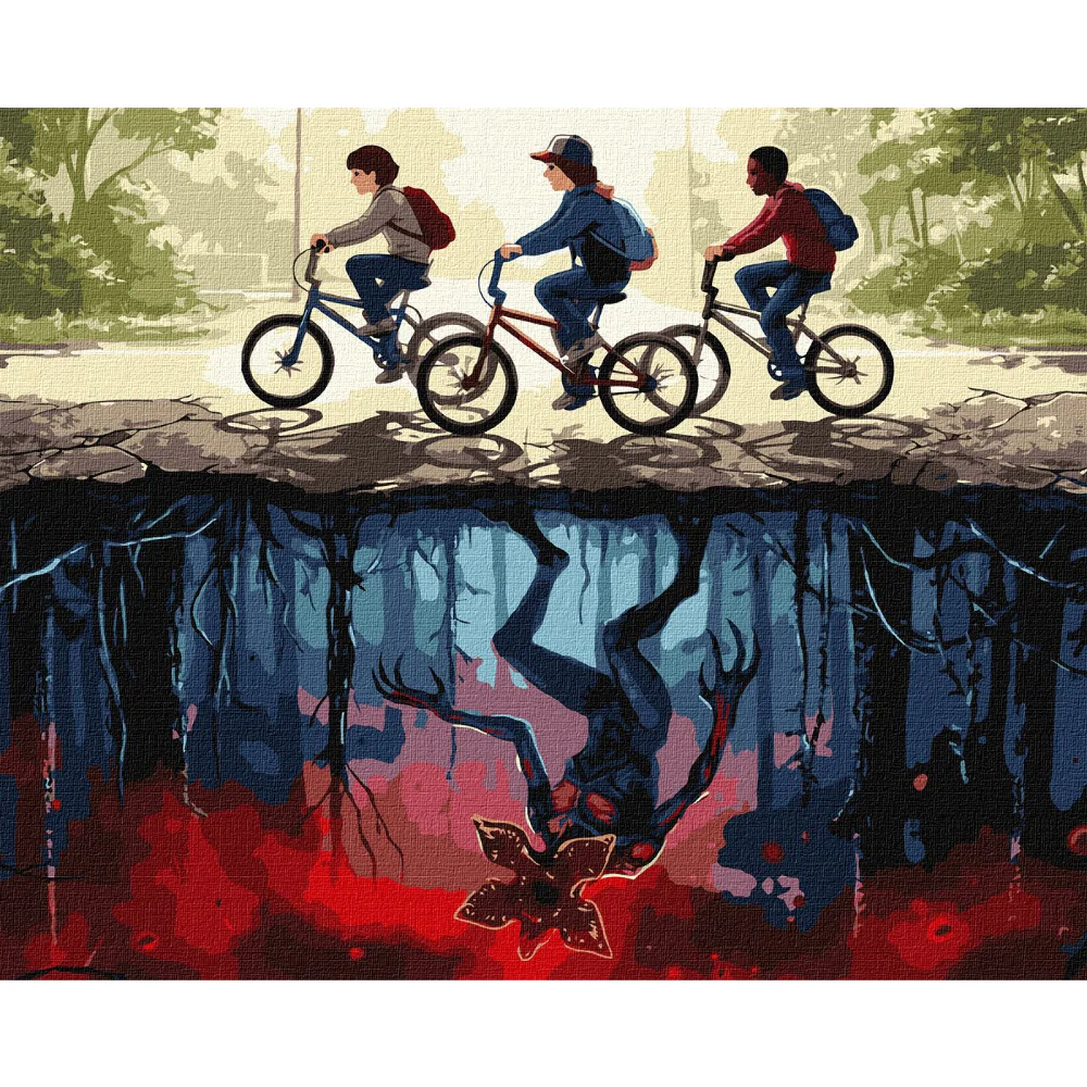 Pintar por Números Stanger Things Hawkings del Revés Ideyka - Image 2