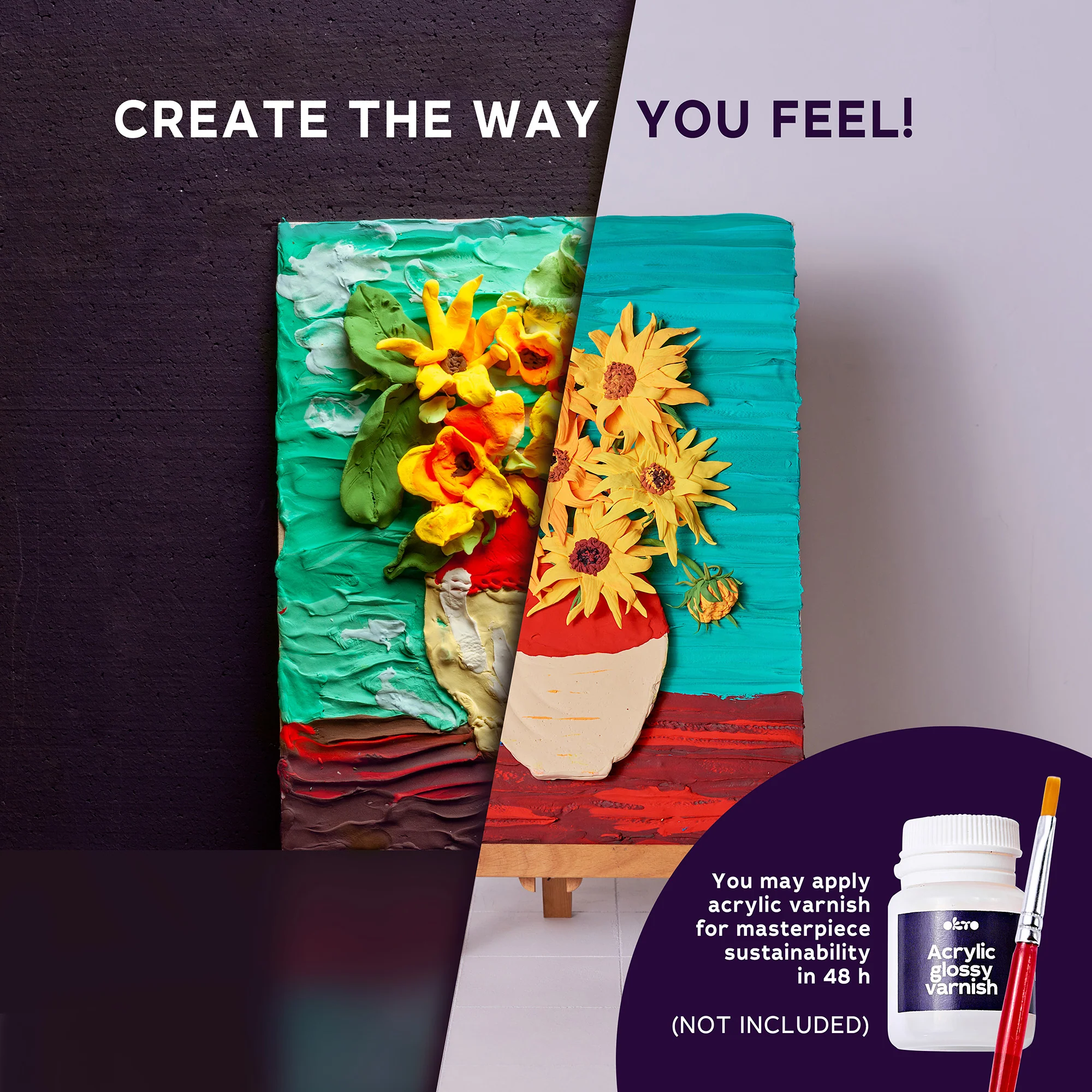 Pintura con Arcilla 3D Girasoles OKTO - Image 6