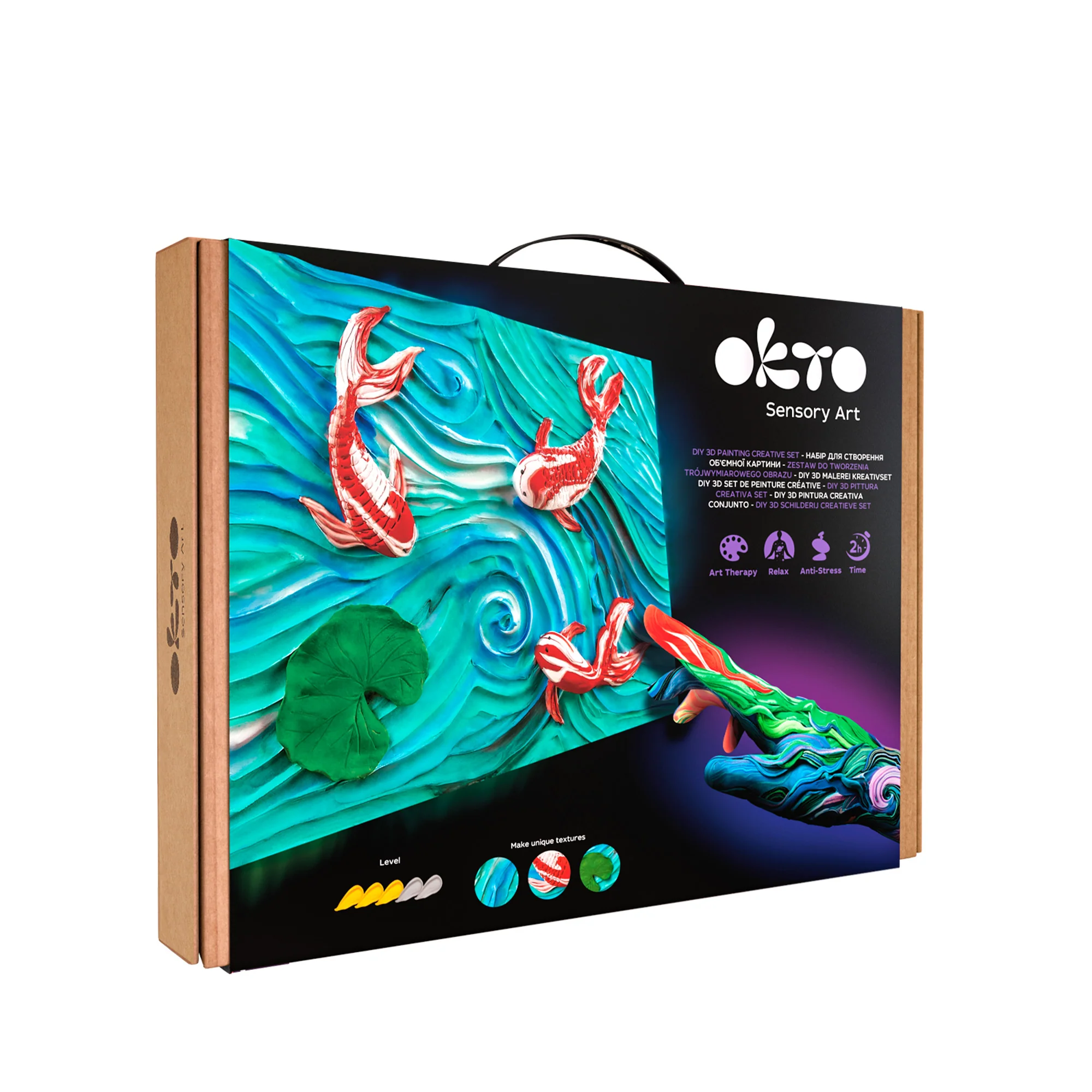 Pintura con Arcilla 3D Peces Koi OKTO