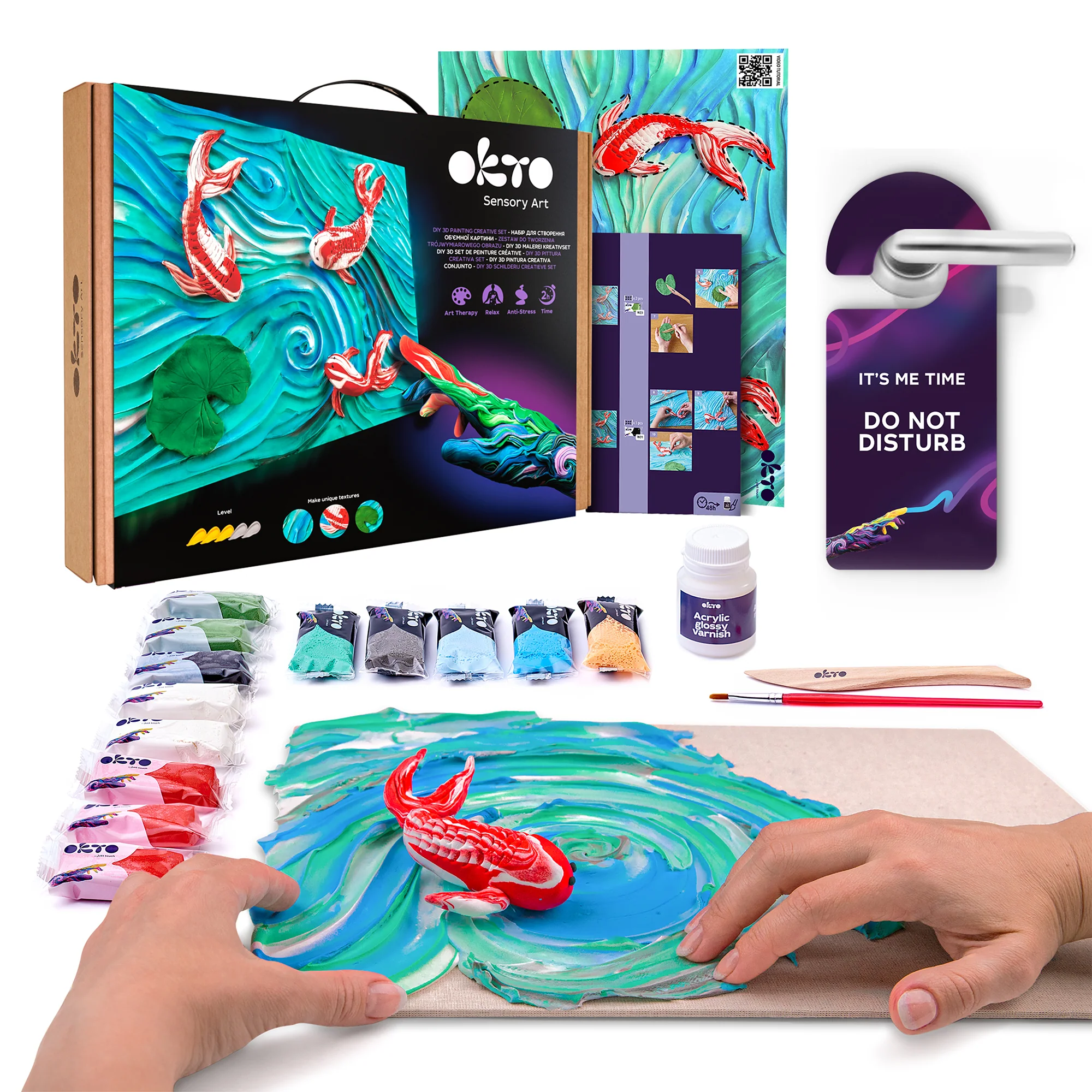 Pintura con Arcilla 3D Peces Koi OKTO - Image 2