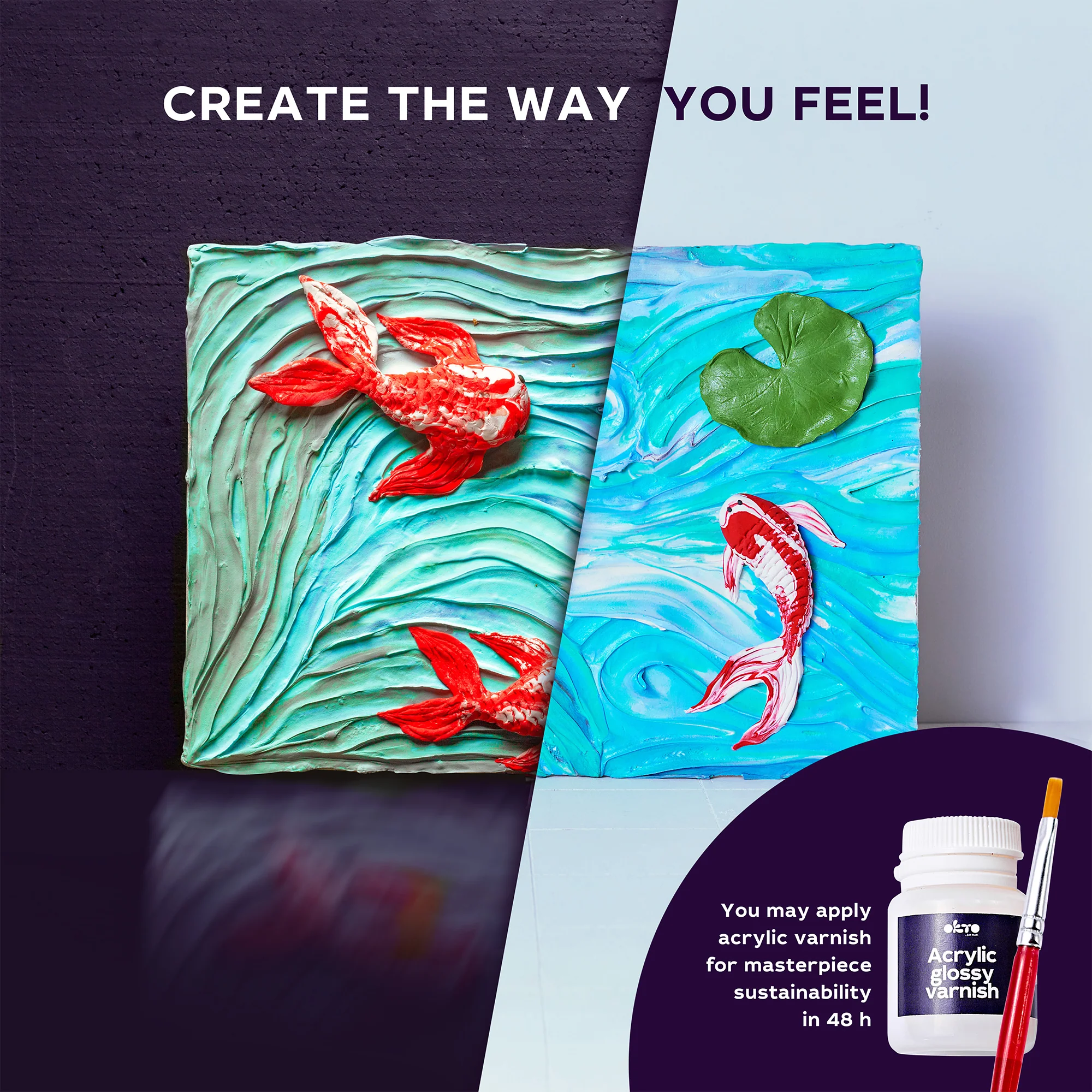 Pintura con Arcilla 3D Peces Koi OKTO - Image 6