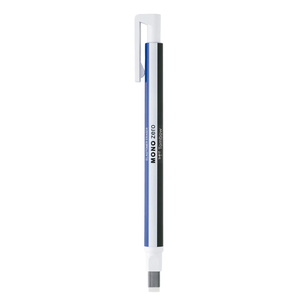 Portagomas Punta Rectangular Azul Mono Zero Tombow
