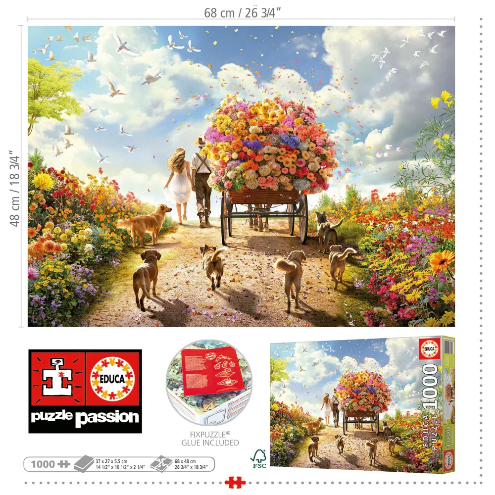 Puzzle 1000 Piezas Carro de Flores Educa - Image 3