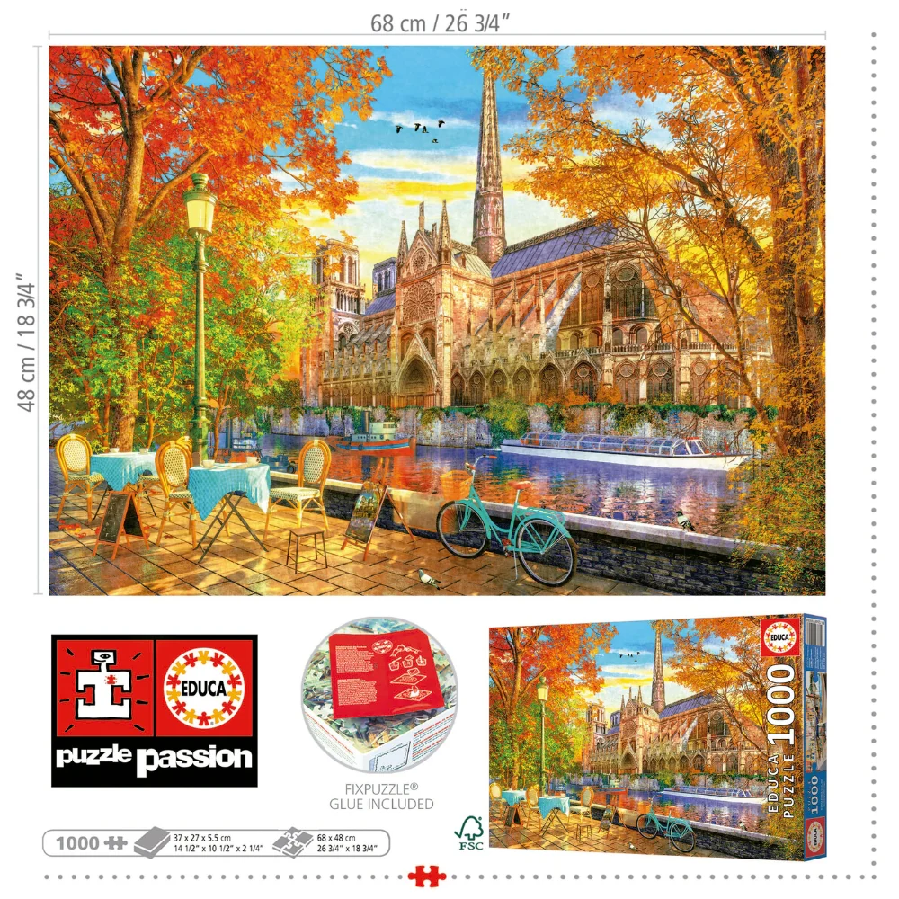 Puzzle 1000 Piezas Notre Dame en Otoño Educa - Image 3
