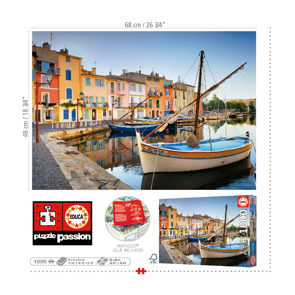 Puzzle 1000 Piezas Puerto de Martigues Provenza Educa - Image 3