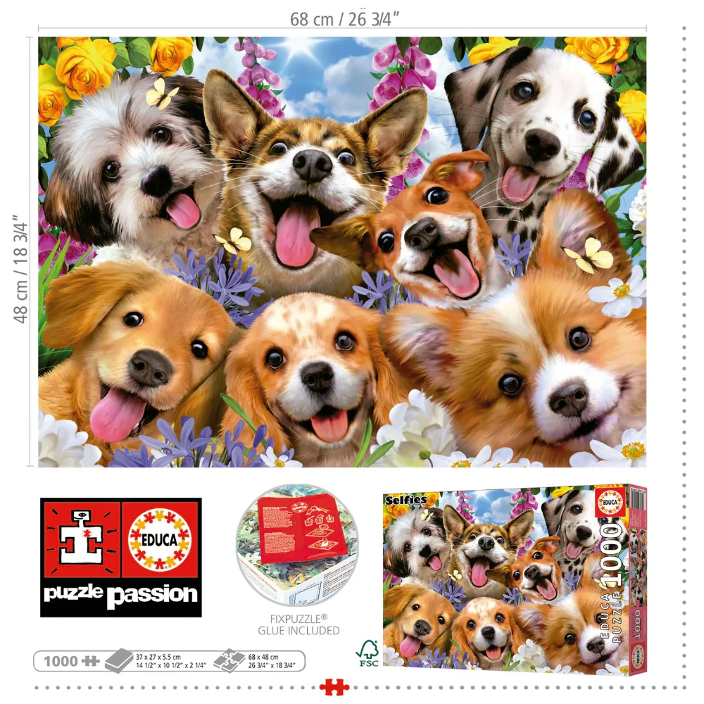 Puzzle 1000 Piezas Selfie de Perritos Educa - Image 3