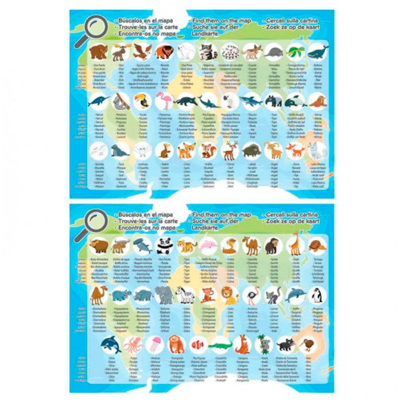 Puzzle 150 Piezas Mapamundi Animales Educa - Image 2