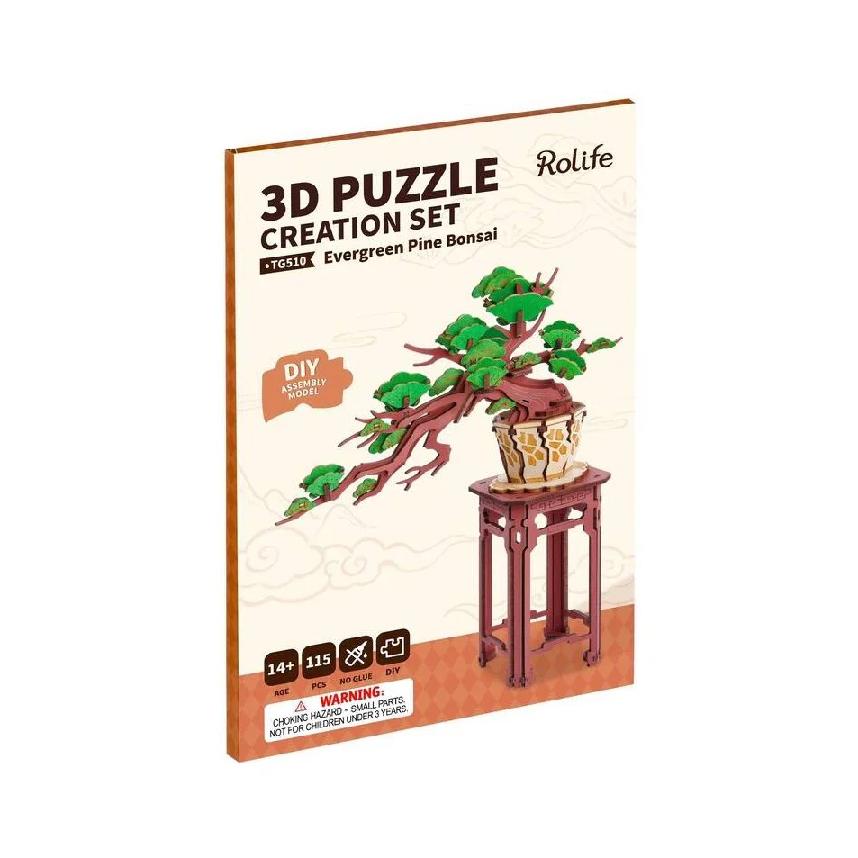 Puzzle 3D Bonsái Evergreen Pine Robotime - Image 3