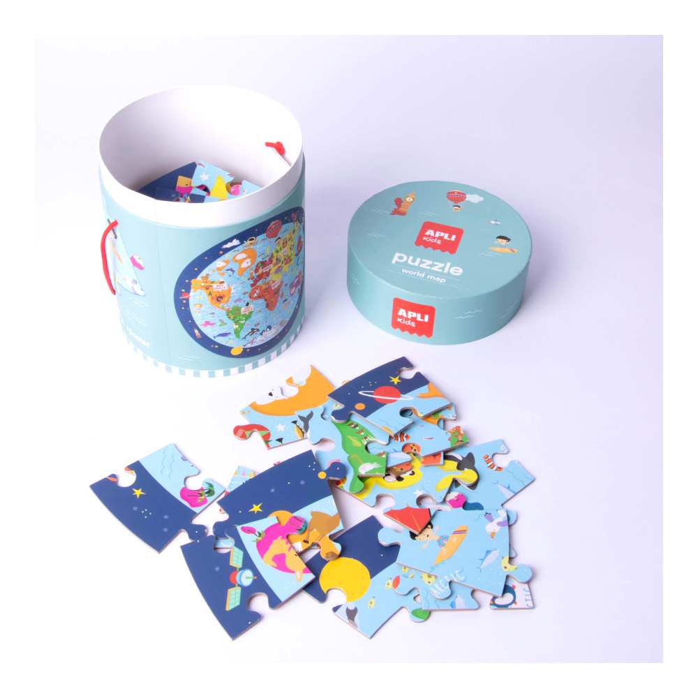 Puzzle Circular Mapamundi 48 Piezas Apli Kids - Image 3