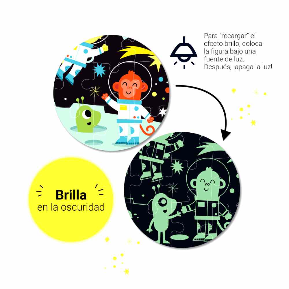 Puzzle Glow In The Dark Espacio 60 Piezas Apli Kids - Image 3