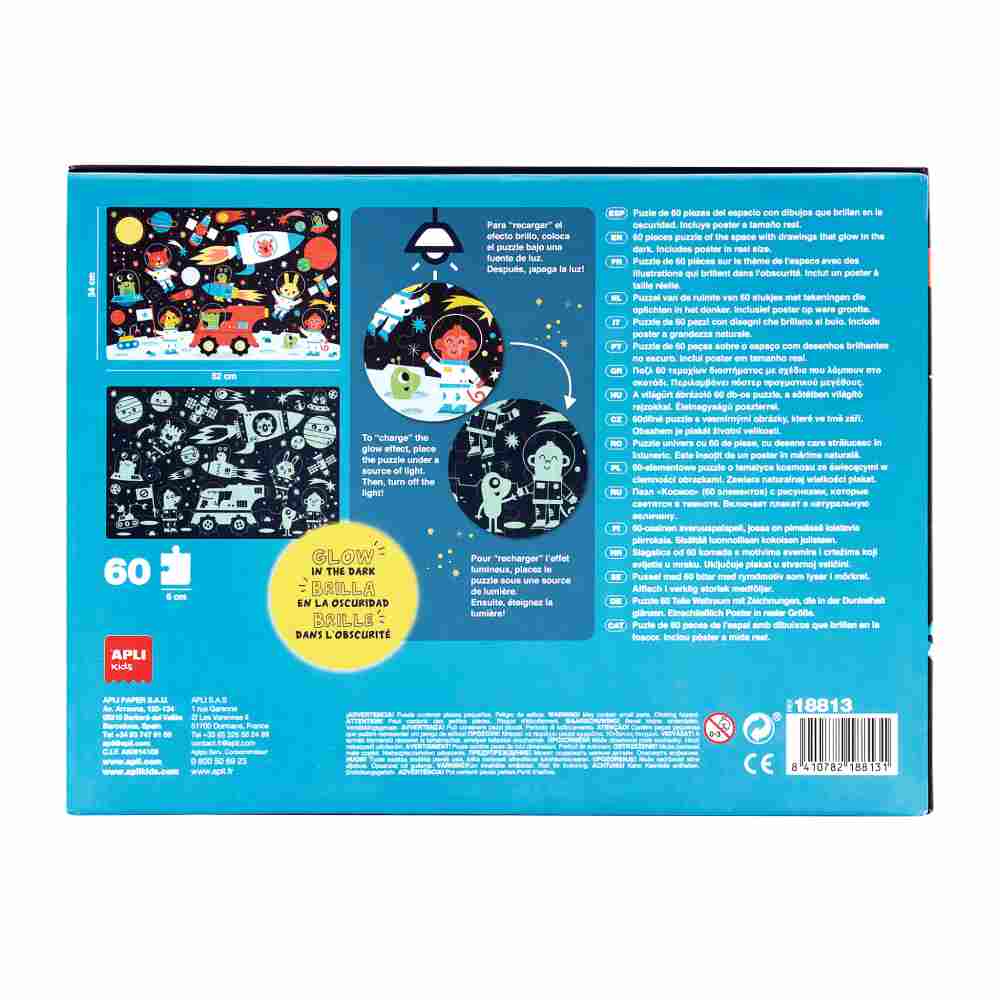 Puzzle Glow In The Dark Espacio 60 Piezas Apli Kids - Image 4