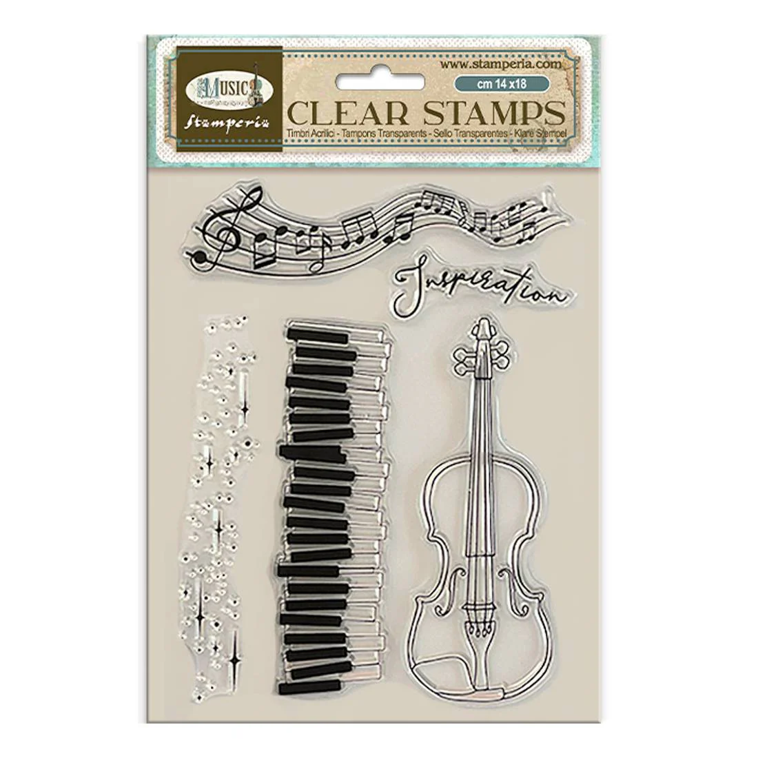 Sellos Acrílicos Violín Music Stamperia