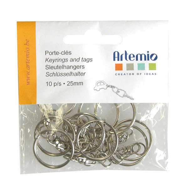 Set 10 Anilla+Cadena Llavero Artemio