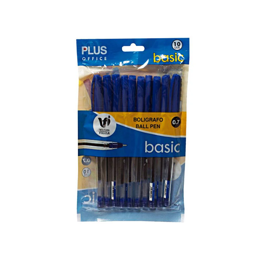 Set 10 Bolígrafos Básicos Azul Campus