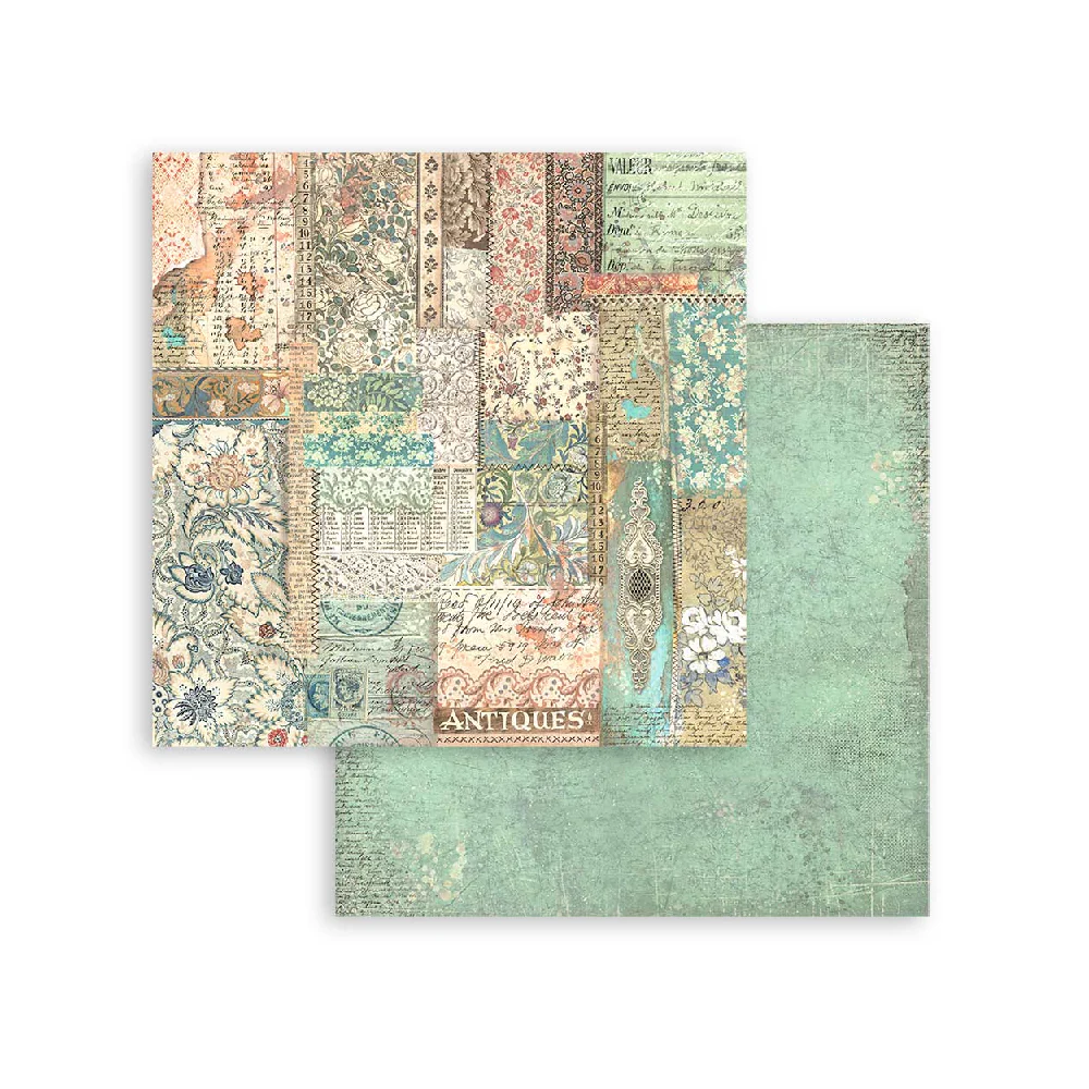 Set 10 Papeles de Scrap 30x30 Brocante Antiques Stamperia - Image 2