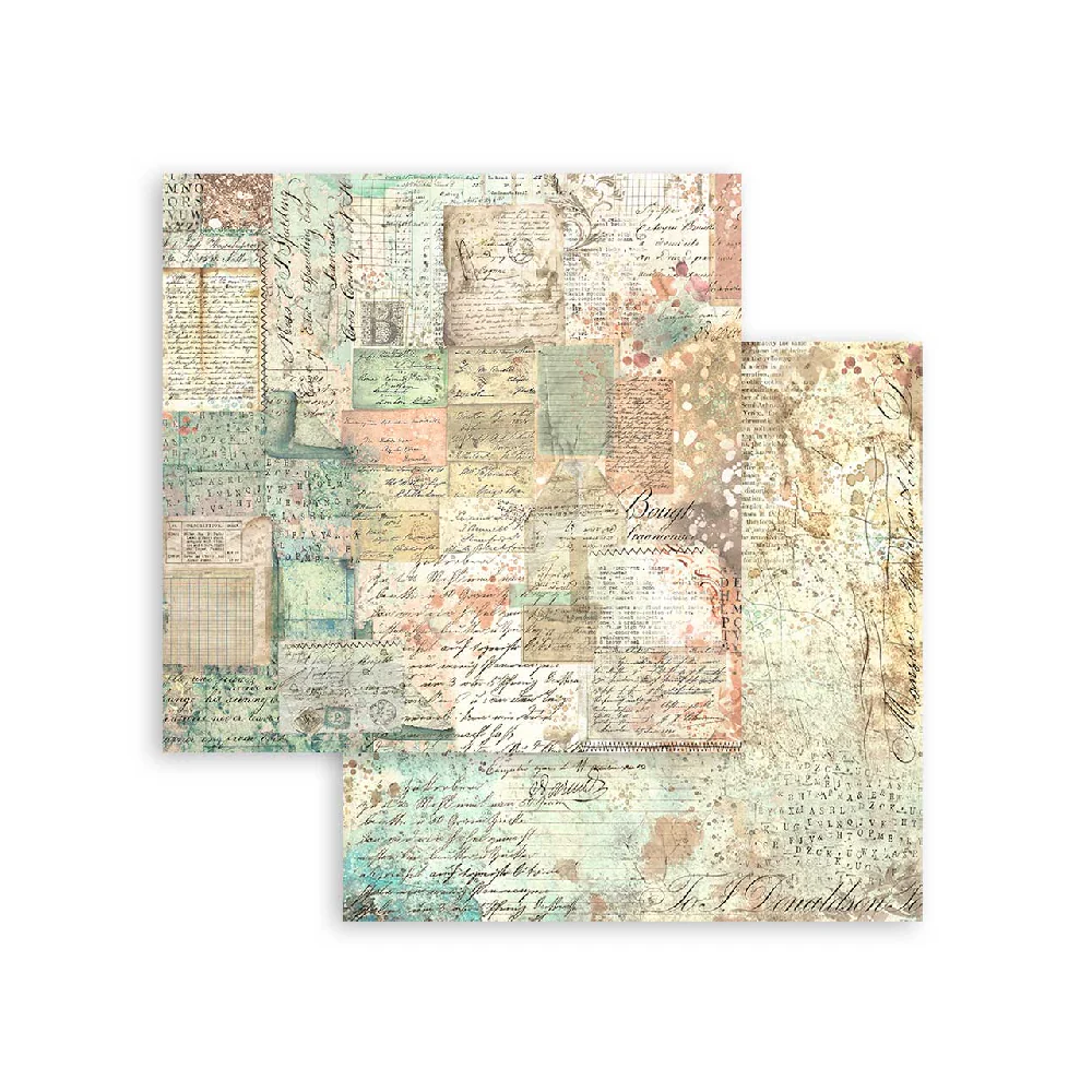 Set 10 Papeles de Scrap Backround 20x20 Brocante Antiques Stamperia - Image 2