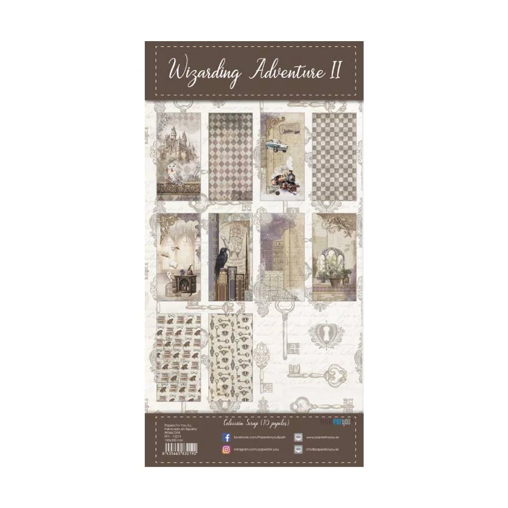 Set 10 Papeles Scrap 15x30 Wizarding Adventure II - Image 2