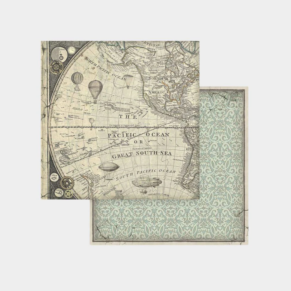 Set 10 Papeles Scrap 30x30 Voyages Fantastiques - Image 24