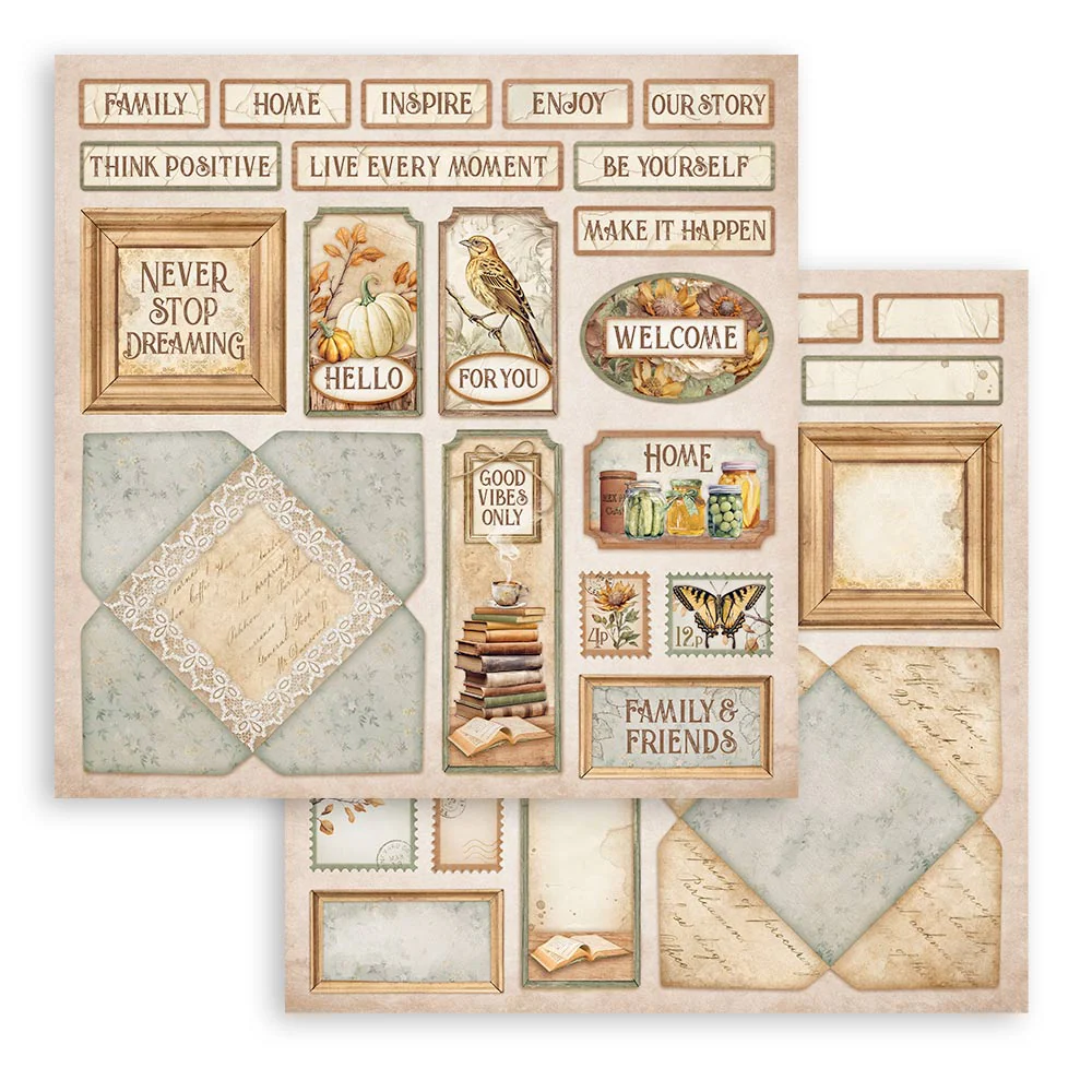 Set 10 Papeles Scrap Golden Harmony 20,3x20,3 Stamperia - Image 9