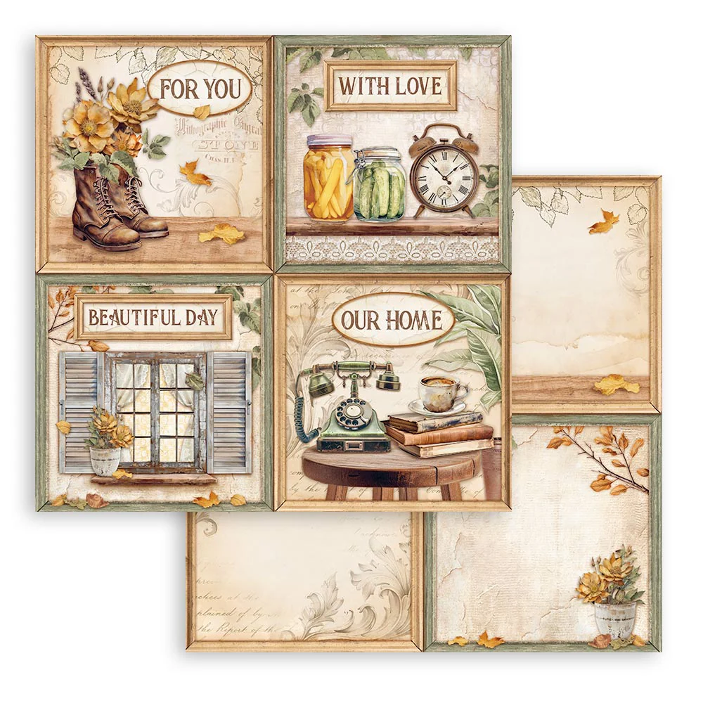 Set 10 Papeles Scrap Golden Harmony 30,5x30,5 Stamperia - Image 7
