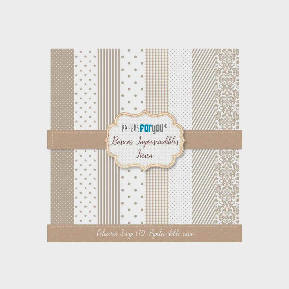 Set 10 Papeles Scrap Imprescindibles Tierra 30x30 Papers For You - Image 2