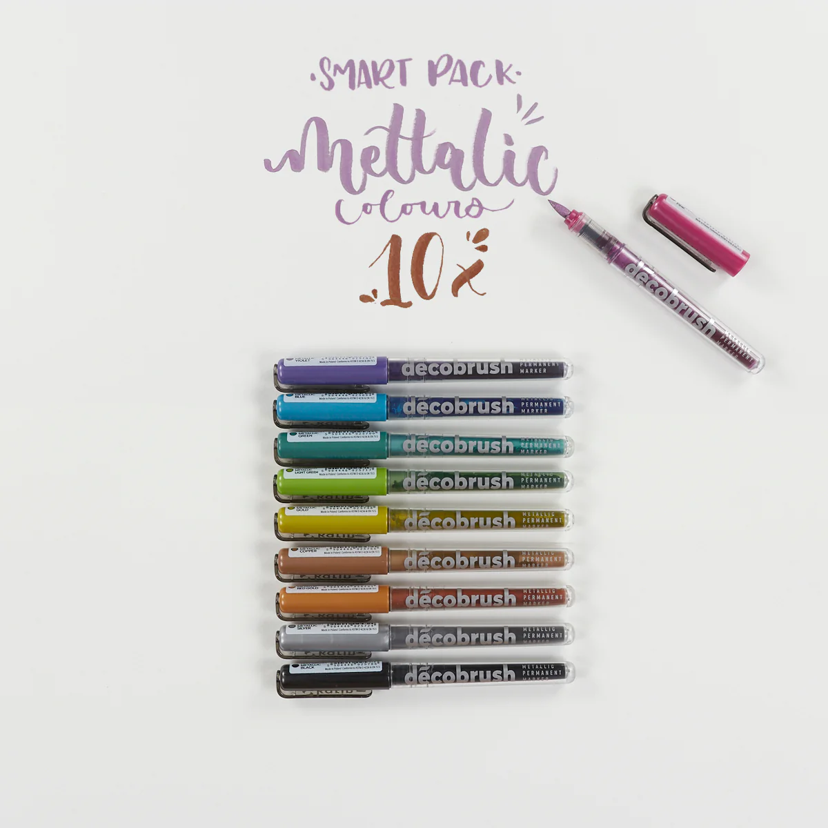 Set 10 Rotuladores Lettering DecoBrush Metallic Karin - Image 5