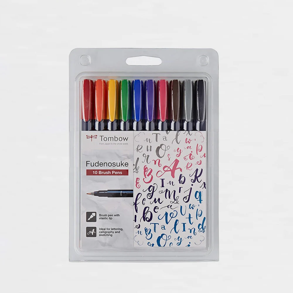 Set 10 Rotuladores Lettering Fudenosuke Tombow - Image 3