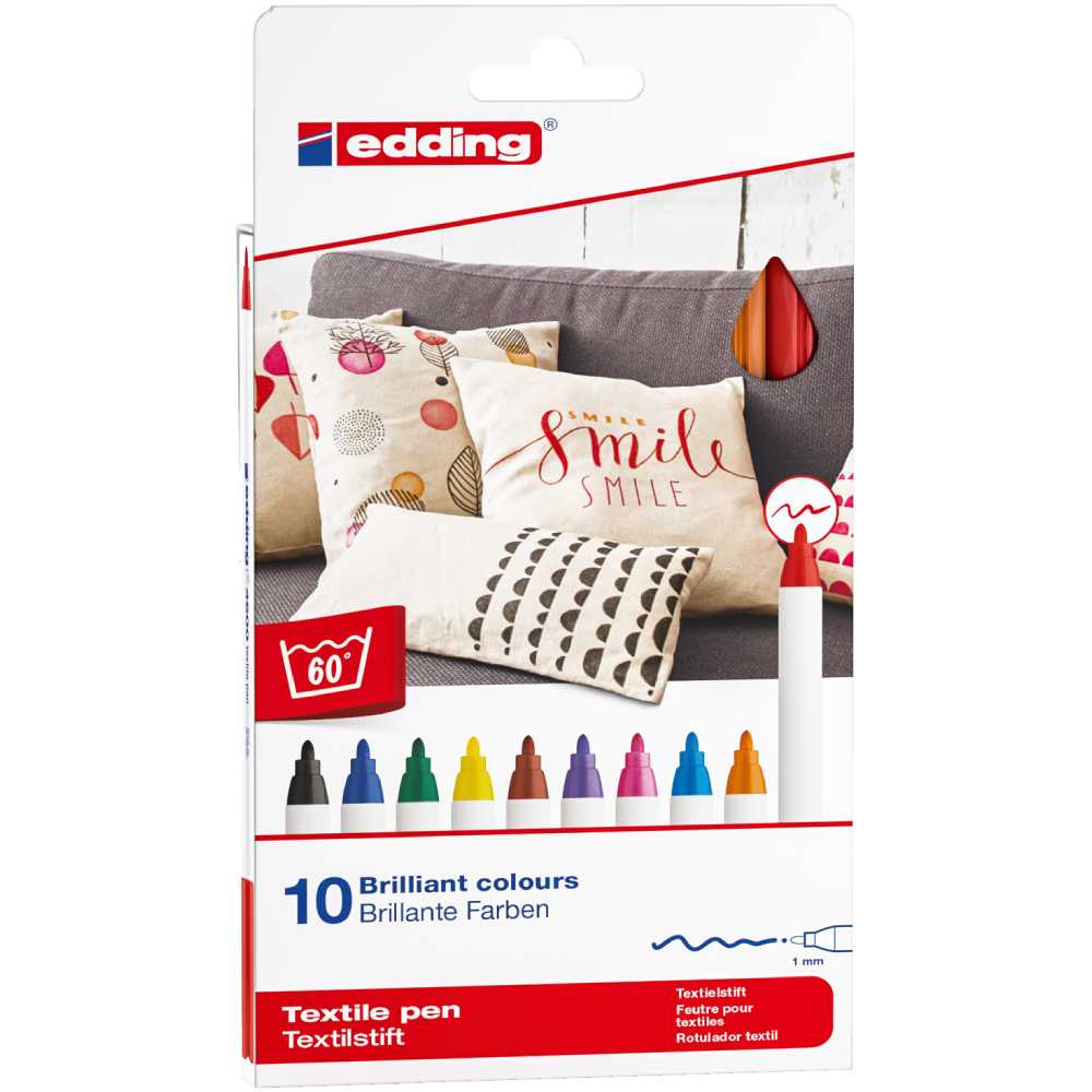 Set 10 Rotuladores Textiles Edding 4600 Básicos - Image 2