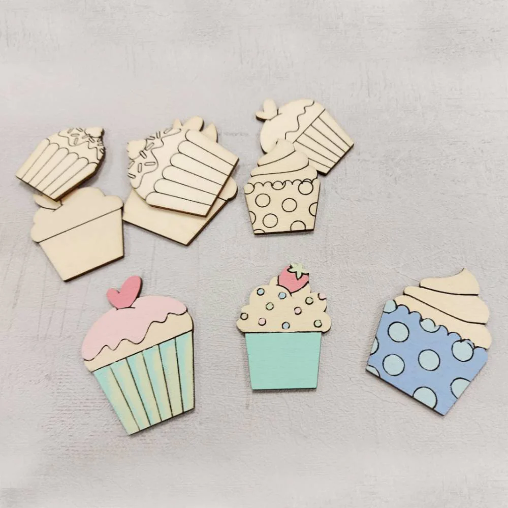Set 10 Siluetas de Madera Cupcake - Image 4